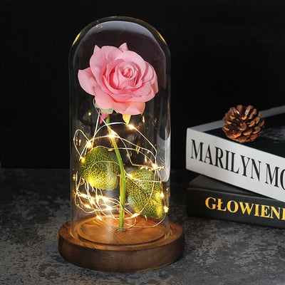 Ewige Rose im Glas mit LED