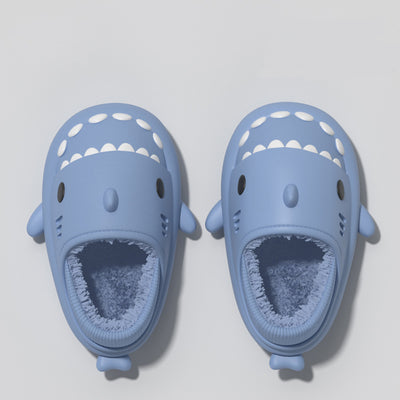 Fluffy shark slippers