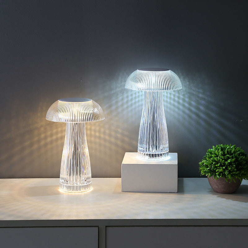 Crystal lamp in mushroom shape