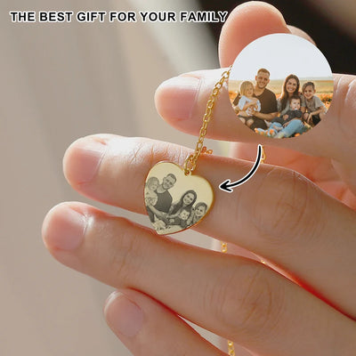 Necklace with engraved photo